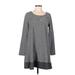 Puella Casual Dress - Mini Scoop Neck Long sleeves: Gray Dresses - Women's Size Medium