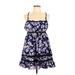 Urban Outfitters Casual Dress - Mini: Blue Floral Dresses - Women's Size Large