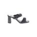 Dolce Vita Mule/Clog: Slip-on Chunky Heel Casual Black Solid Shoes - Women's Size 9 1/2 - Open Toe
