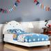 White Bear Design Upholstered Twin Size Platform Bed for Kids with Slatted Bed Base