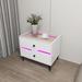 Smart Bedside Table, Nightstand with LED Light, High Gloss Side Table