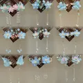 Pince à cheveux fleur bleue pour filles Hanfu chinois épingle à cheveux à pampilles de perles