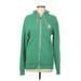 Adidas Zip Up Hoodie: Green Solid Tops - Women's Size Medium