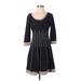 Nine West Casual Dress - Sweater Dress: Black Marled Dresses - Women's Size Small