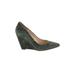 Pour La Victoire Wedges: Green Solid Shoes - Women's Size 8 1/2 - Pointed Toe