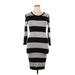 Philosophy Republic Clothing Casual Dress - Sweater Dress: Gray Stripes Dresses - Women's Size Large