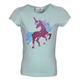 happy girls - T-Shirt Unicorn Mit Pailletten In Ice Blue, Gr.110