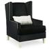 Accent Chair - Signature Design by Ashley Harriotte Accent Chair Wood/Polyester in Black/Brown/Gray | 45.5 H x 30.5 W x 39.5 D in | Wayfair 2620521