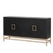 Mercer41 Zakhir 59.8" Sideboard Wood in Black | 34 H x 59.8 W x 15.7 D in | Wayfair F4140070C99E485398F50E9F174507BD