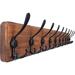 17 Stories Zeyah Solid Wood Wall 10 - Hook Wall Mounted Coat Rack Wood in Black/Brown | 4.3 H x 38.6 W in | Wayfair