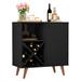 George Oliver Kyliee 27.55" Bar Cabinet Wood in Black | 30.7 H x 27.55 W x 14.17 D in | Wayfair 006A11BA6A7A4610A8B5D731D4D672BC