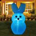 The Holiday Aisle® Easter Inflatable 5 Ft Easter Bunny Inflatables Outdoor Decorations Blow Up Bunny w/ Led Lights Built-in in Blue | Wayfair