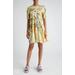 Arc Floral Short Sleeve Dress