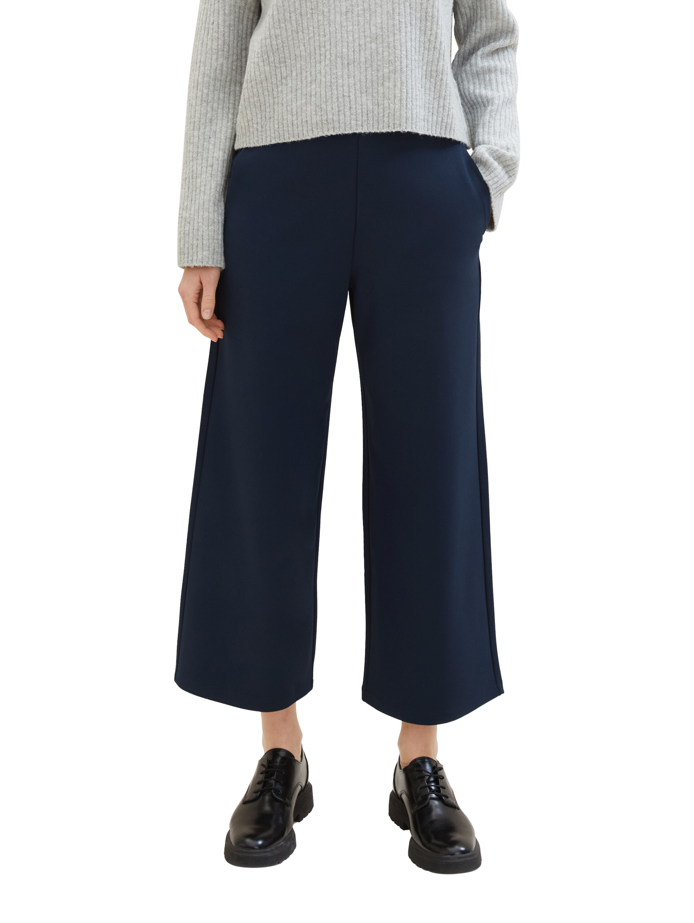 Culotte TOM TAILOR DENIM, Damen, Gr. XXL (44), N-Gr, blau (sky captain blau), Web, Obermaterial: 96% Polyester, 4% Elasthan, unifarben, gerade normal, Hosen Culotte, mit Eingrifftaschen