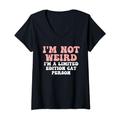 Damen I'm not weird Limited Edition Cat Person Lustiges Zitat Katze T-Shirt mit V-Ausschnitt