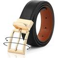 AWAYTR Reversible Leather Belt - Two Color-in-One Belt for Jeans Dress Women Men Belt with Rotated Buckle