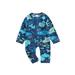 Suanret Toddler Baby Boys Rash Guard Swimsuit Long Sleeve Zip-up Shark Print Beachwear Summer Swimwear Blue 6-12 Months