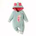 DkinJom baby girl clothes Toddler Girls Winter Long Sleeve Jumpsuit Rabbit Ears Rabbit Print Outwear For Babys Clothes