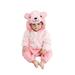 Baby Girl Boy Winter Flannel Jumpsuit Hooded Animal Cosplay Romper One Piece Pajamas Long Sleeve Cartoon Zipper Bodysuit