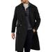 Cathalem Adult Coat Toddler Coats Windbreaker Big Tall Men Pocket Thin Double Trench Coat Belt Car Mens Coats (Black XXXL)