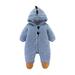 TAIAOJING Girls and Toddlers Full-Zip Jacket Romper Fuzzy Cartoon Hooded Boys Jumpsuit Buttons Baby Coat 0-3 Months