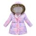 QUYUON Baby Girl Jackets 12-18 Months Discounts Long Sleeve Puffer Jacket Toddler Baby Floral Print Jacket Parkas Hoodies Tops for Kids Winter Thick Warm Windproof Coat Outwear Jackets Purple 6T