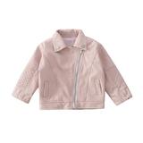 Cathalem Big Kid Coat Toddler Coats Toddler Girls Jacket Turn down Short Coat Winter Leather Autumn Toddler Girls Kids Clothes Big Girl (Pink 4-5 Years)