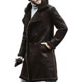 Cathalem Adult Coat Toddler Coats Tan Workout Jacket Winter Coat Lapel Long Sleeve Padded Leather Jacket Vintage Thick Coat Sheepskin 3xl (Coffee XXXL)