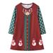 TUWABEII Infant Baby Girl Christmas Outfit Toddler Kids Dress Party Princess Dress Print Clothes