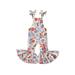 aturustex Girl Bell-Bottom Jumpsuit Sleeveless Floral Print Romper Overalls