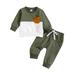 Unisex Kids Sweatshirts and Sweatpants Set Color Block Hoodie Long Sleeve Sweatshirt + Pants Fall Winter Sweatsuit Outfits Set 2 Piece Outfits for Boys Girls