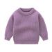 Kids Child Boys Girls Solid Long Sleeve Knit Sweater Pullover Boys Crewneck Sweatshirts Toddler Kids Pullover T-Shirt Winter Thick Casual Keep Warm Sweater