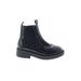 Topshop Boots: Rain Boots Chunky Heel Casual Black Solid Shoes - Women's Size 38 - Round Toe