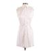 Theory Casual Dress - Shirtdress High Neck Sleeveless: Ivory Solid Dresses - Women's Size 0