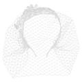 Veil Headband Rhinestone Retro Bridal Masquerade (Black) for Wedding Fabric Hair Jewels Women Miss Bride Headgear White