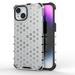 SaniMore for iPhone 14 Case Armor Designed [Military-Grade Protection] [NOT Compatible with MagSafe] Lightweight Drop-proof PC hardshell Back Cover Honeycomb Mesh Shell White