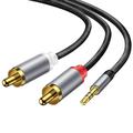 RCA Cable 3.5 Jack to 2 RCA Aux Audio Cable 3.5 mm to 2RCA Male Adapter Splitter for TV Box Amplifier Speaker Wire Cord Grey 5m