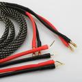 High Quality Pair Pure copper loudspeaker cable HIFI Banana plug to pin plug speaker cable Center Audio Speaker cable 2m