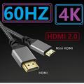 1M//2M/3M HDMI Cable Nylon HD 4K@60HZ Compatible V2.0 HDMI TO HDMI MINIHDMI MICROHDMI MINI MICRO Extension Male to Male Cable HDMI TO MINI HDMI 2m