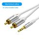 RCA Cable 3.5mm to 2RCA Splitter RCA Jack 3.5 Cable RCA Audio Cable for Smartphone Amplifier Home Theater AUX Cable RCA Silver Cotton Cable 5m
