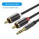 RCA Cable 3.5mm to 2RCA Splitter RCA Jack 3.5 Cable RCA Audio Cable for Smartphone Amplifier Home Theater AUX Cable RCA New Alloy Cotton 1 2m