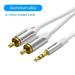 RCA Cable 3.5mm to 2RCA Splitter RCA Jack 3.5 Cable RCA Audio Cable for Smartphone Amplifier Home Theater AUX Cable RCA Silver Cotton Cable 1m