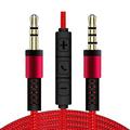 1.2m Audio Cable 3.5mm to Jack 3.5mm Speaker Line Aux Cable Male to Male with Mic to volume control for Headphone Car speaker red