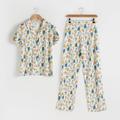 Short Sleeve Wildflower Button Down Pyjamas - Small