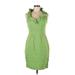 Julian Taylor Casual Dress - Sheath: Green Jacquard Dresses - Women's Size 8