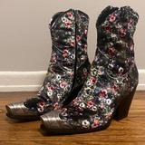 Free People Shoes | Free People Brayden Floral Velvet Metal Capped Toe Western Cowboy Boots | Color: Pink/Purple | Size: 6