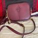 Tory Burch Bags | Bold Burgundy Confidence With A Tory Burch Mcgraw Camera Bag | Color: Gold/Purple | Size: 9 X 7 X 3 Inches