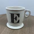 Anthropologie Dining | Anthropologie Mug Letter "E" Initial Monogram White Black Coffee Cup Mug. Euc | Color: Black/White | Size: Os