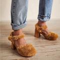 Free People Shoes | Free People Brand Swedish Hasbeens Nwt Super Fun Fluff Clog Sandal Love | Color: Cream/Tan | Size: Various