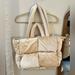 Anthropologie Bags | Cream Velvet Anthropologie Tote Bag | Color: Cream/Tan | Size: Os